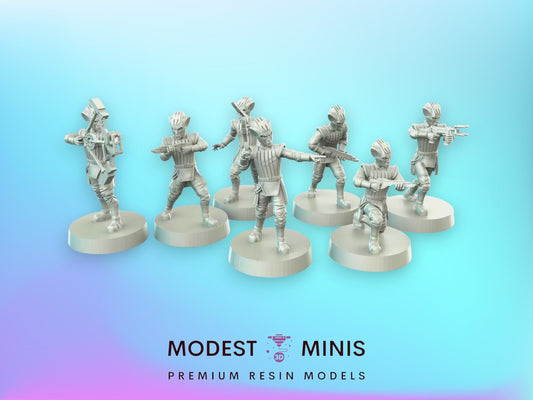 7pc Modular Feline Soldiers - 28mm - 40mm Scale | Star Wars Legion Mini