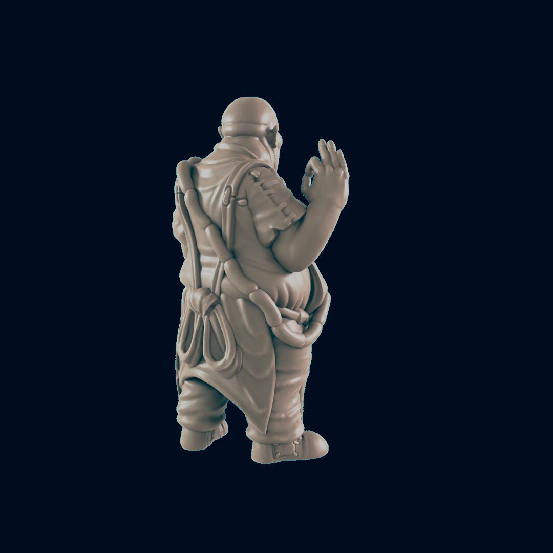 NPC Half Orc Male Chef - 25mm - 75mm Scale | DnD | EC3D Fantasy Mini |Townsfolk