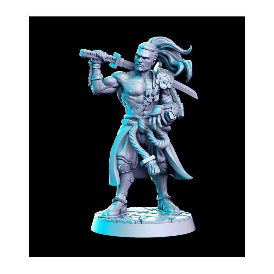 Heihashi Wandering Ronin - 32mm Scale DnD Miniature | Dungeons and Dragons | JRPG Mini - RN Estudio