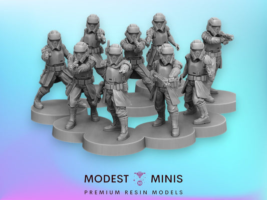 9pc Coastal Security Agents - 28mm - 40mm Scale  Jandro Star Wars Legion Mini
