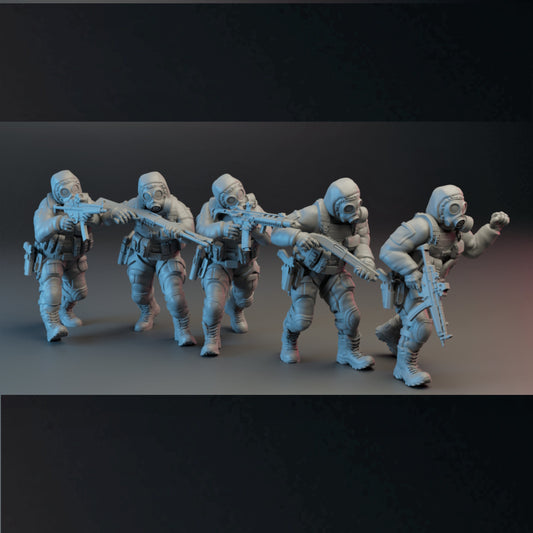 5pc British SAS - 28mm Scale Resin Military Miniature | Zona Alfa | Spectre Ops Mini