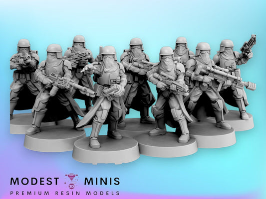9pc Icewind Troopers Snow Ops Team  - 28mm - 40mm Scale Star Wars Legion Mini