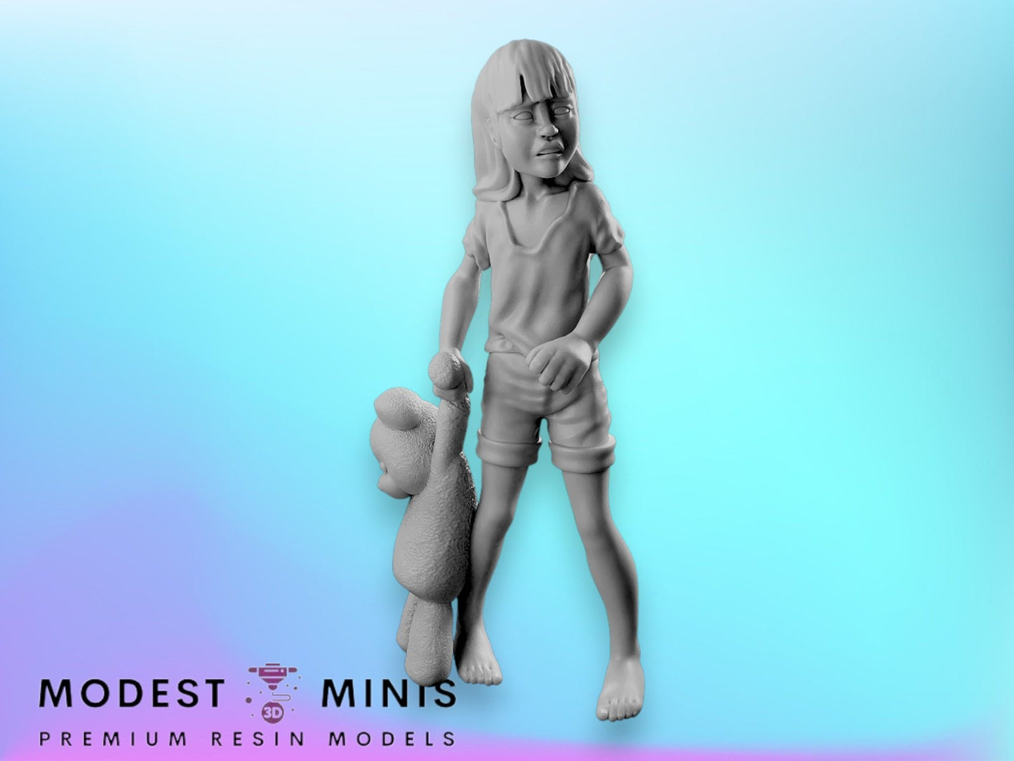Survivor Alone Girl Kid | 28mm - 100mm Scale Resin Mini | Zombicide | Vaultz