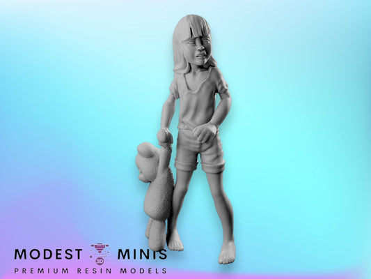 Survivor Alone Girl Kid | 28mm - 100mm Scale Resin Mini | Zombicide | Vaultz