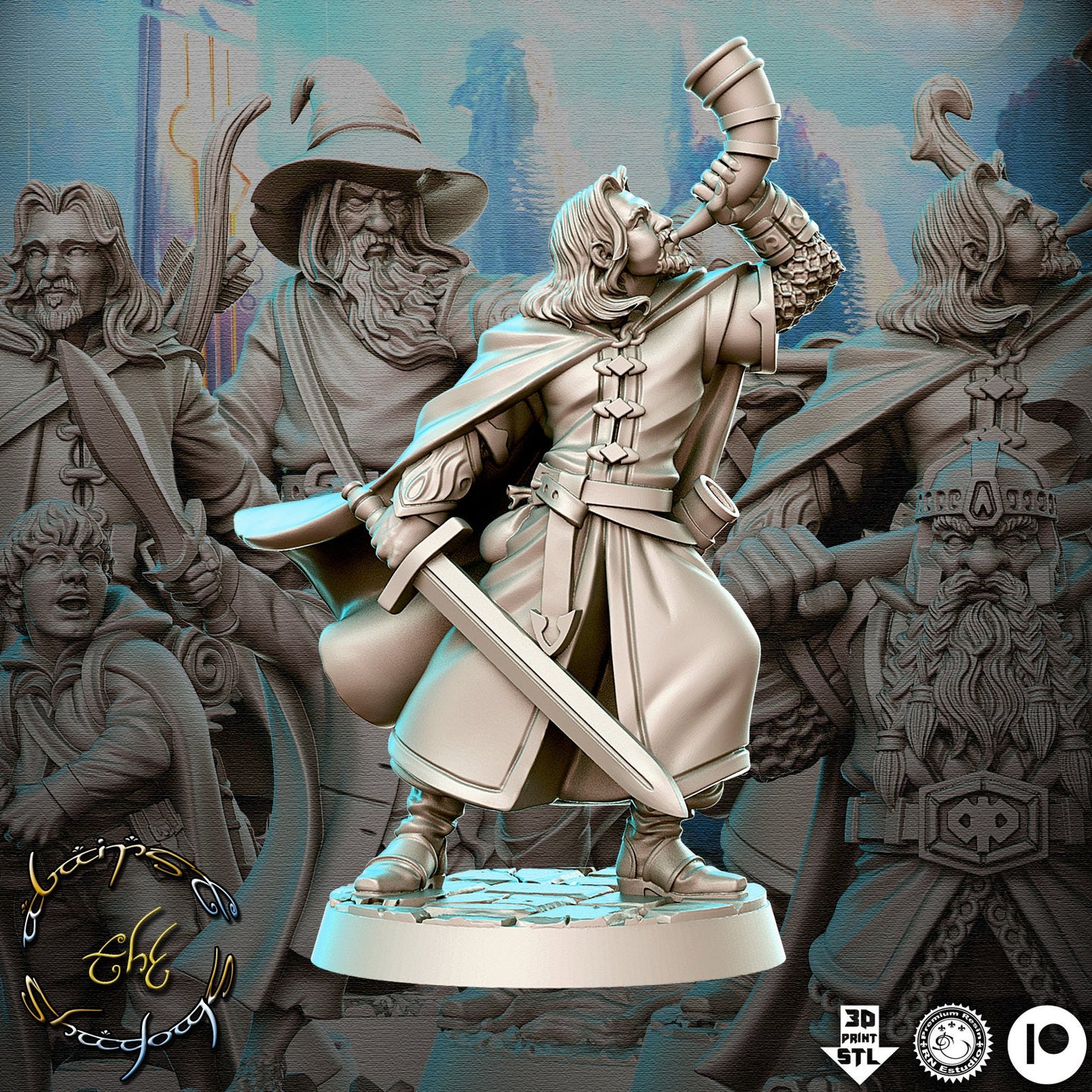 Bogamir Human - 32mm Scale DnD Miniature | Dungeons and Dragons | JRPG Mini - RN Estudio