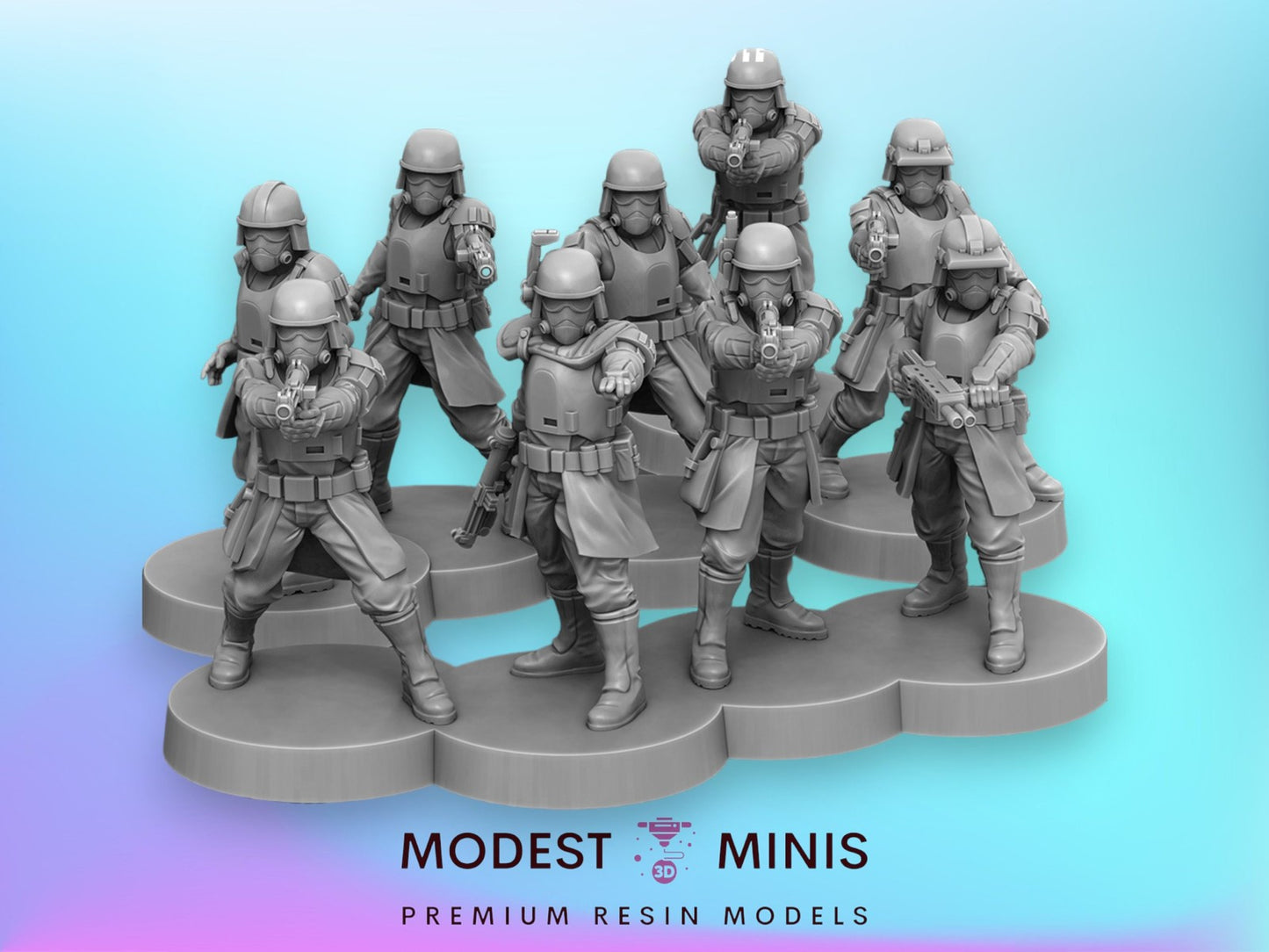 9pc Urban Security Agents - 28mm - 40mm Scale  Jandro Star Wars Legion Mini