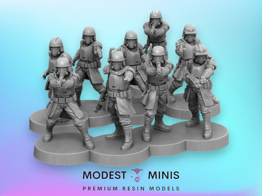 9pc Urban Security Agents - 28mm - 40mm Scale  Jandro Star Wars Legion Mini