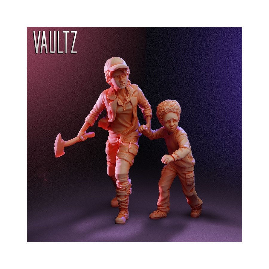 Survivors kids Claire and Arthur | 28mm 32mm | Zombicide | Vaultz
