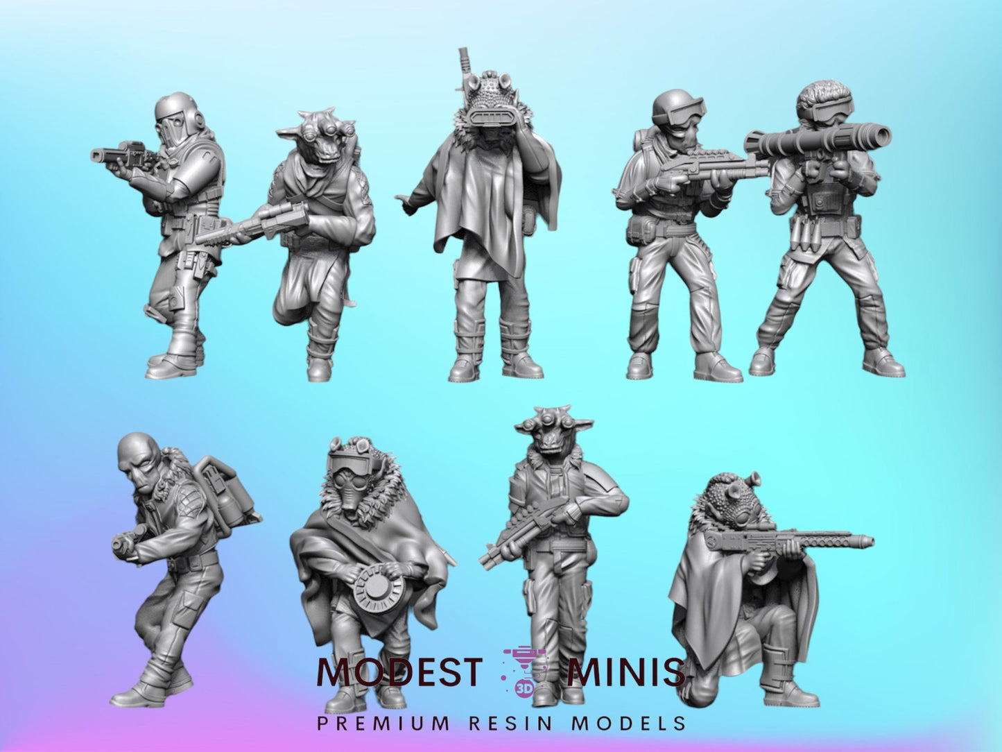 9pc Alien Rebels - 28mm - 40mm Scale | Star Wars Legion Mini