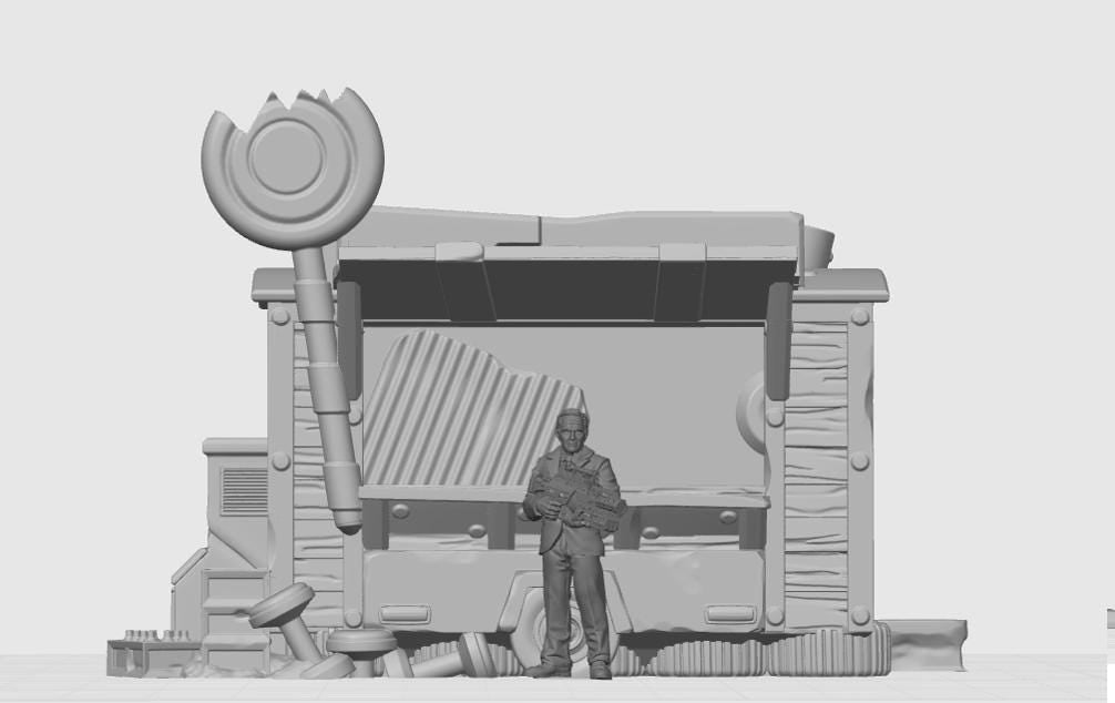 Food Stand Abandoned Theme Park | 28mm - 40mm Scale | Survivor Terrain | Fantasy Scatter | Sci Fi Terrain | EC3D Badlands
