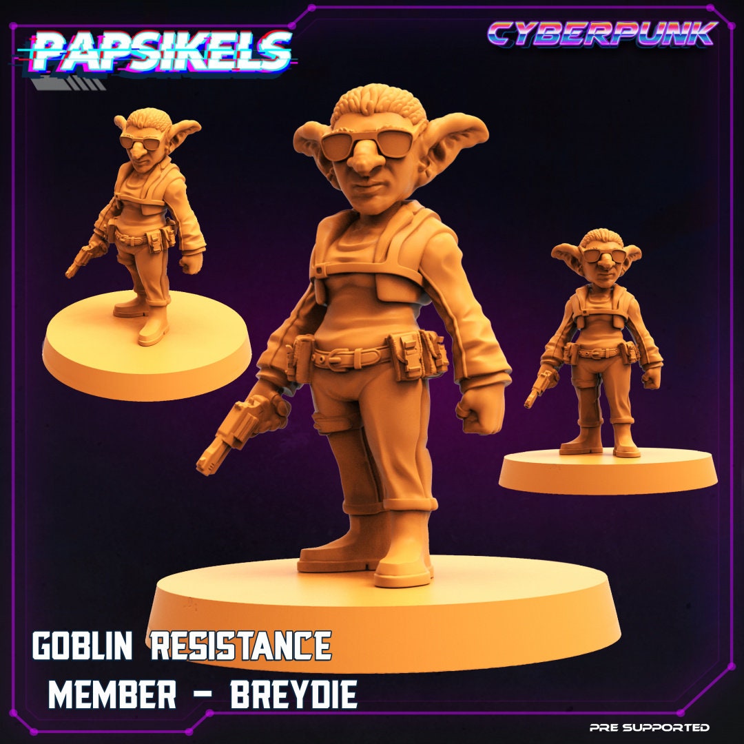 6pc Cybergoblins Set - 32mm Scale Cyberpunk Miniature  | Law Upholders | Papsikels