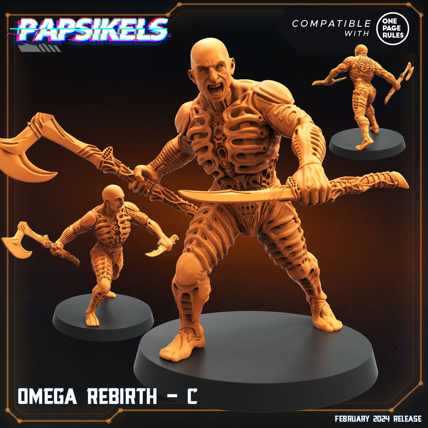 Omega Rebirth Set - 32mm Scale Miniature | RPG | Sci fi | Cyberpunk | Role Playing | Papsikel