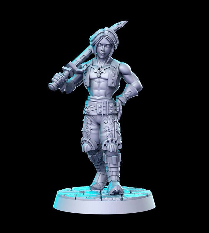 Van Swordfighter - 32mm Scale DnD Miniature | Dungeons and Dragons | JRPG Mini - RN Estudio