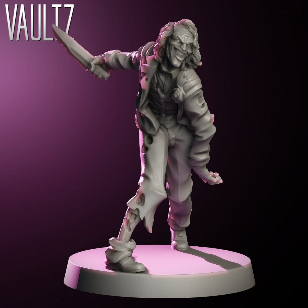 Zombie Jokester | 28mm - 100mm Scale Resin Mini | Marvel Zombicide | Vaultz