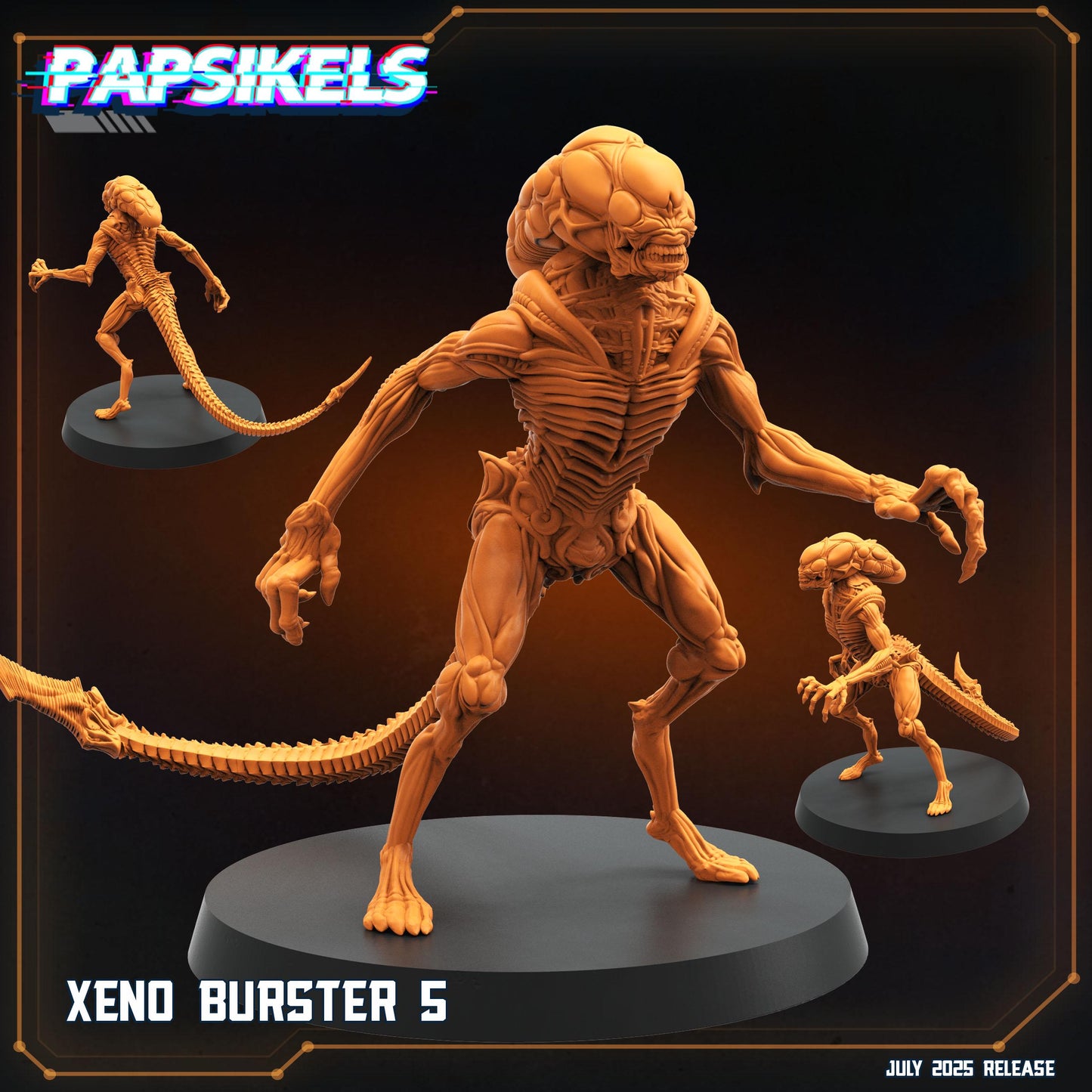 Xeno Burster - 28mm 32mm Scale Alien Miniature | RPG | Sci fi | Cyberpunk | Role Playing | DnD | Papsikel
