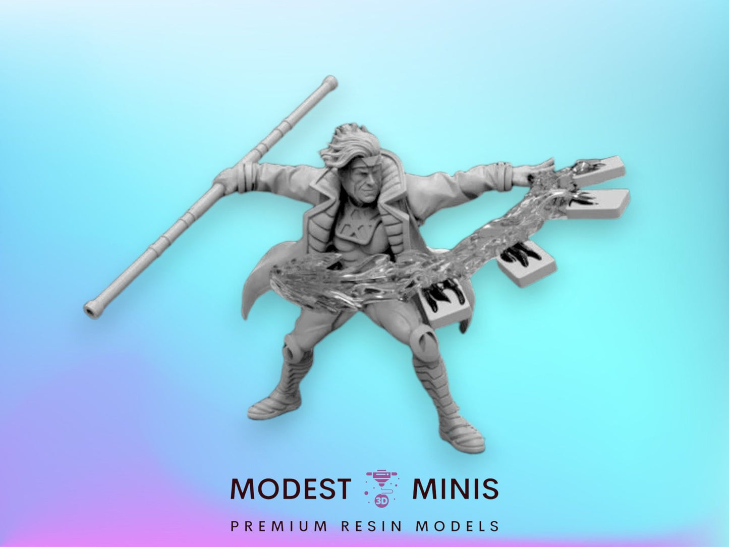 Cajun Card Thrower B Gambit - 40mm  Miniature | Crisis Protocol Proxy | Trident