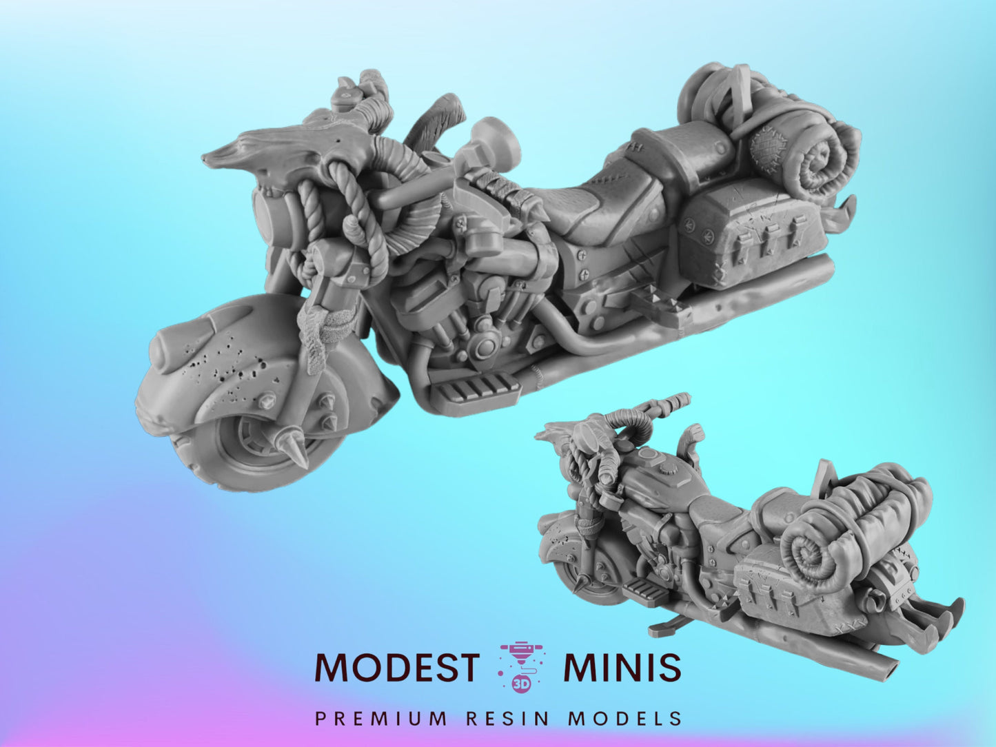 Cruiser Motorcycle | 28mm - 54mm Scale | Survivor Terrain | Fantasy Scatter | Sci Fi Terrain | Superhero