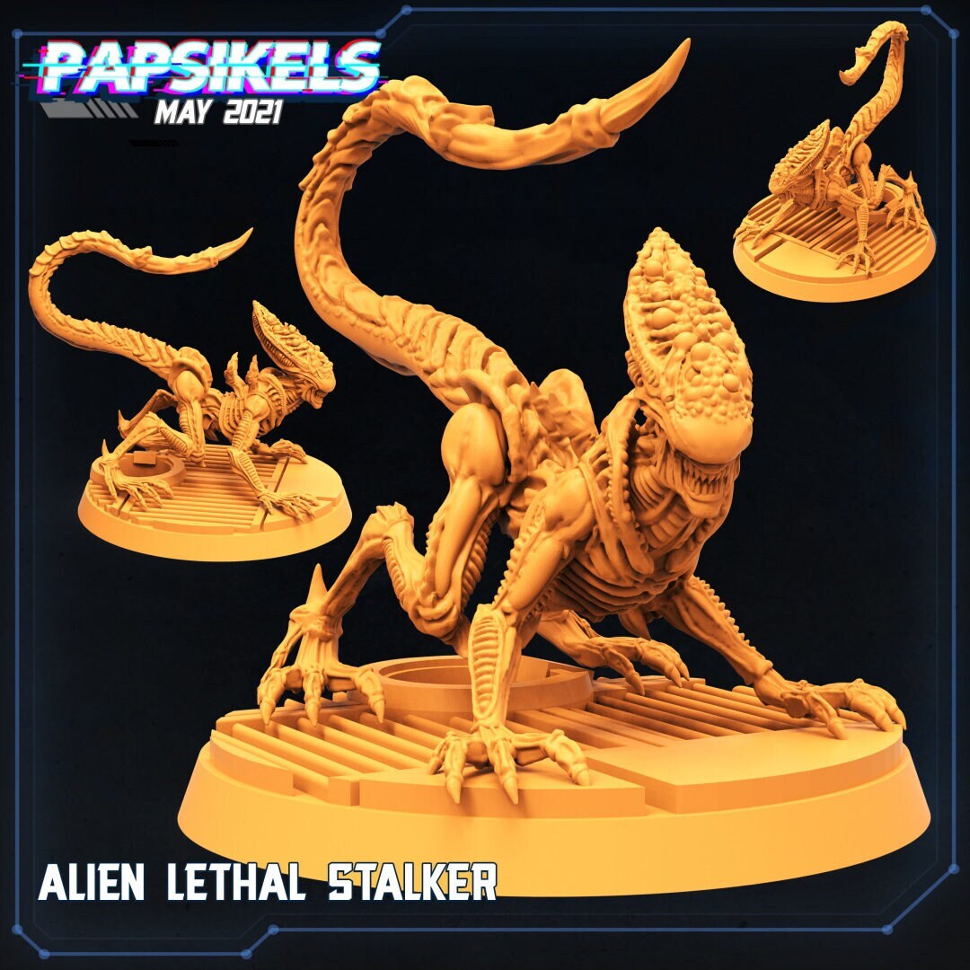 Alien Lethal Stalker - 32mm Scale Alien Miniature | RPG | Sci fi | Cyberpunk | Role Playing | DnD | Papsikel