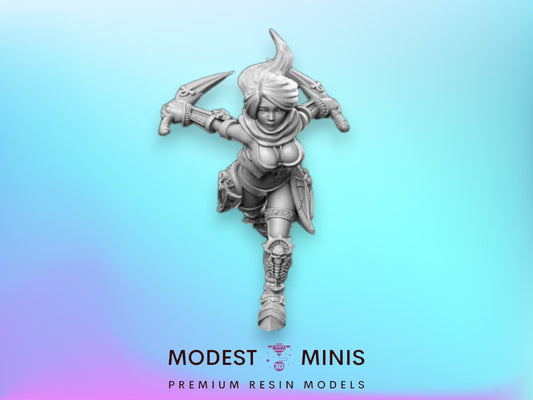 Mikasa Pinup Rogue - 32mm Scale DnD Miniature | Dungeons and Dragons | JRPG Mini - RN Estudio