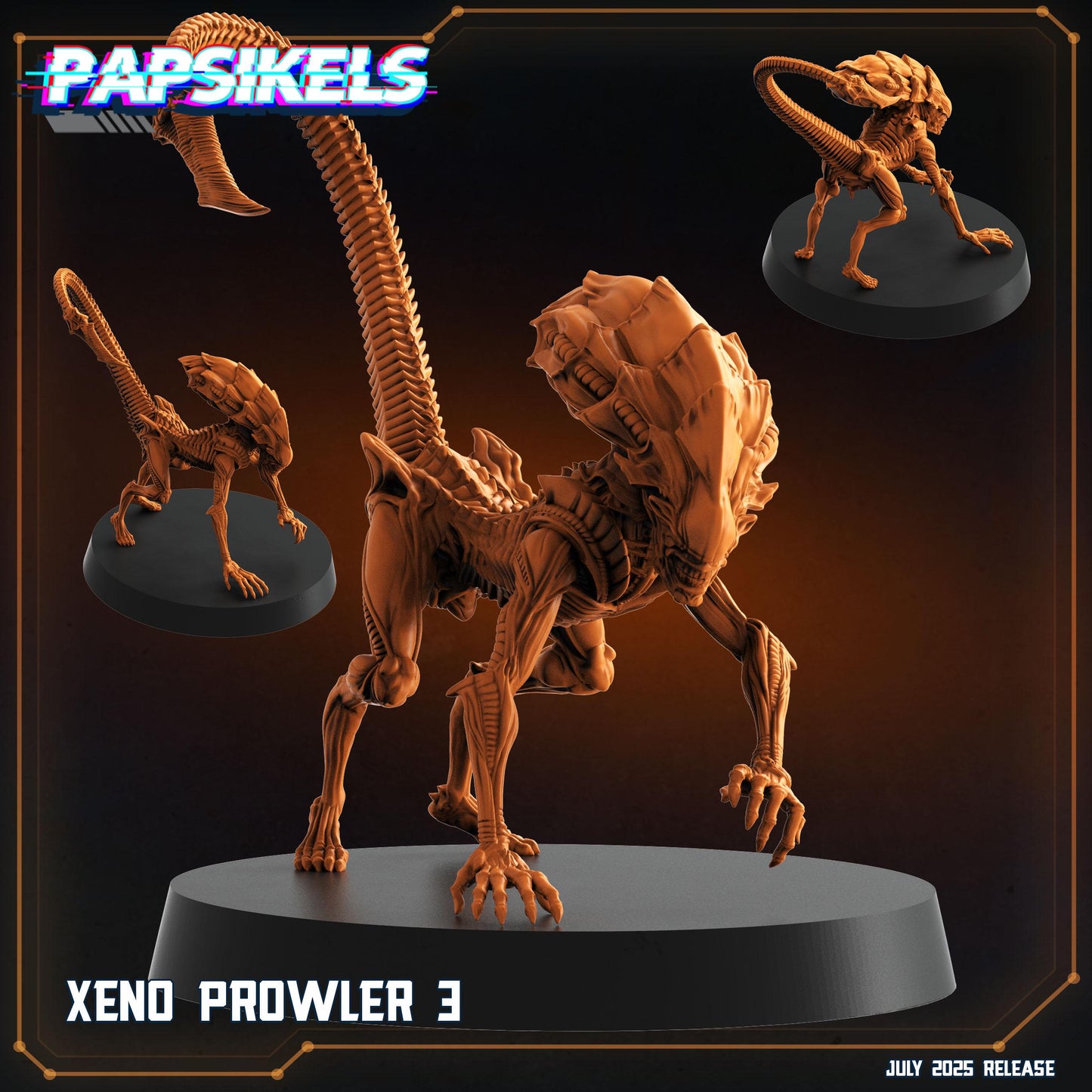 Xeno Prowler - 28mm 32mm Scale Alien Miniature | RPG | Sci fi | Cyberpunk | Role Playing | DnD | Papsikel