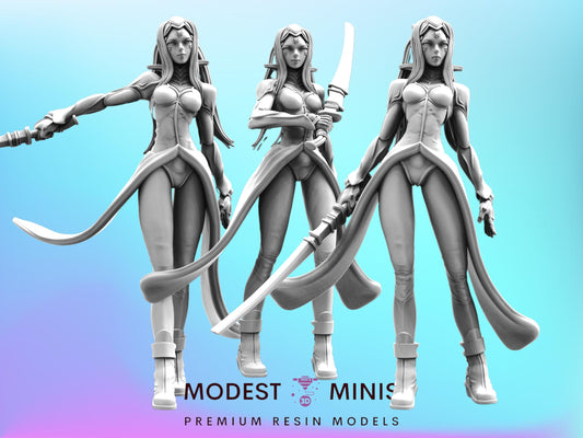 Silicon Cyborg Creature PCELL Females - Resin 3D Print Alien Miniature | RPG | Sci fi | Cyberpunk | Role Playing | DnD | Papsikel