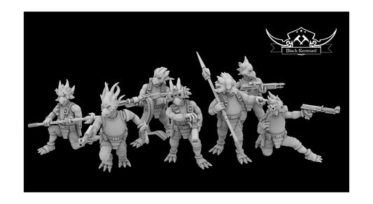 7pc Dinosaur Troopers Modular - 28mm - 40mm Scale | Star Wars Legion Mini