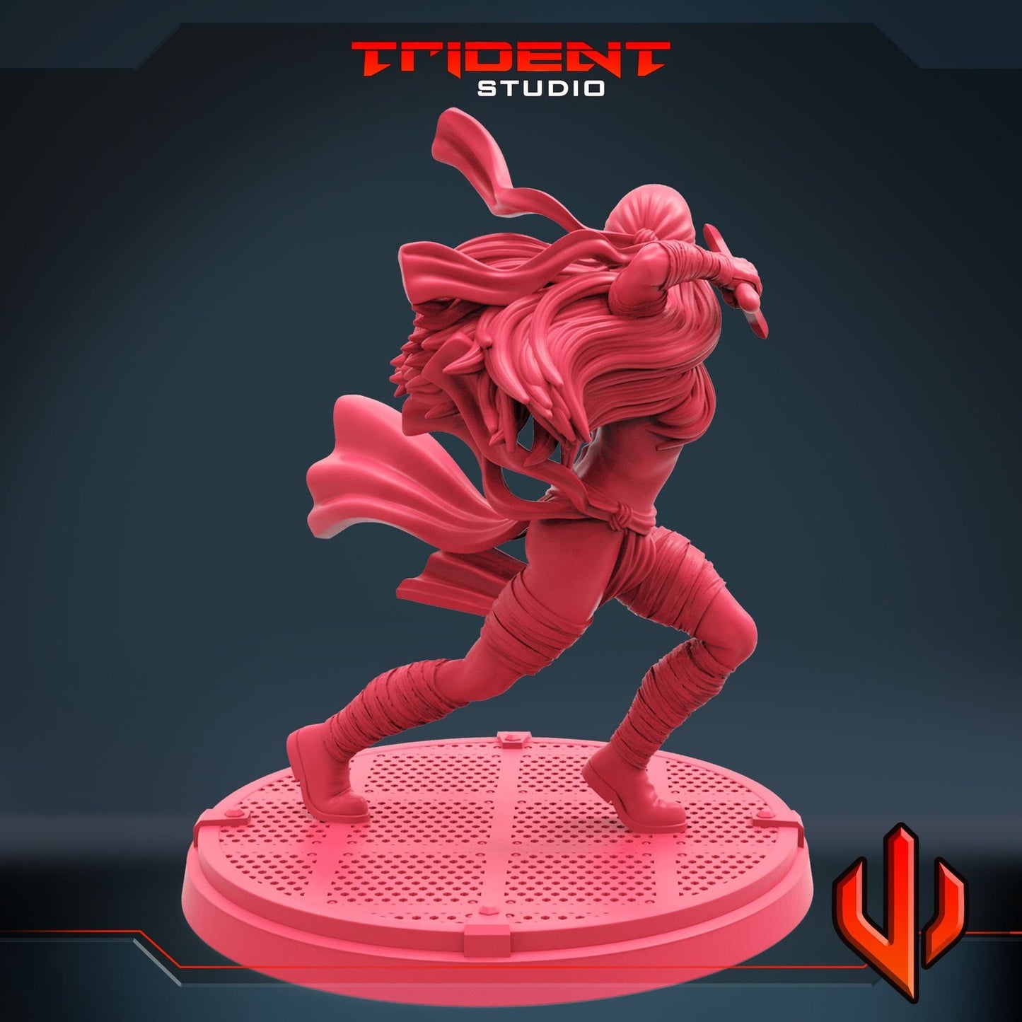 Red Ninja A Elektra- 40mm  Miniature | Crisis Protocol Proxy | Trident