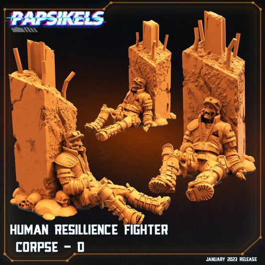 Resilience Fighter Corpse D - 32mm Scale Resistence | RPG | Sci fi | Cyberpunk | Role Playing | DnD | Papsikel