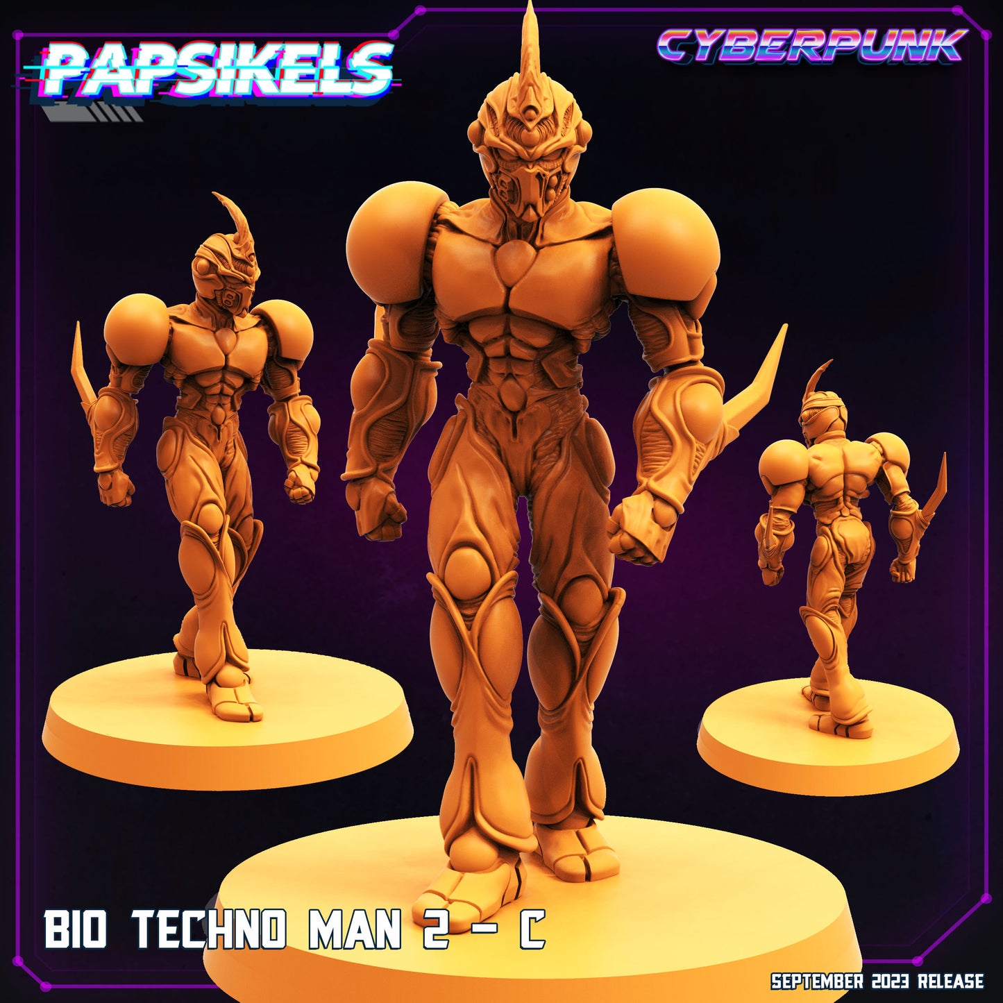 7pc Bio Techno Man - Resin Cyberpunk Miniature  | Papsikels