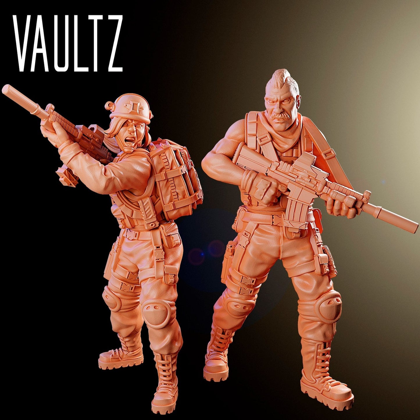 Survivors Jackie and Omar | 28mm - 100mm Scale Resin Mini | Zombicide | Vaultz