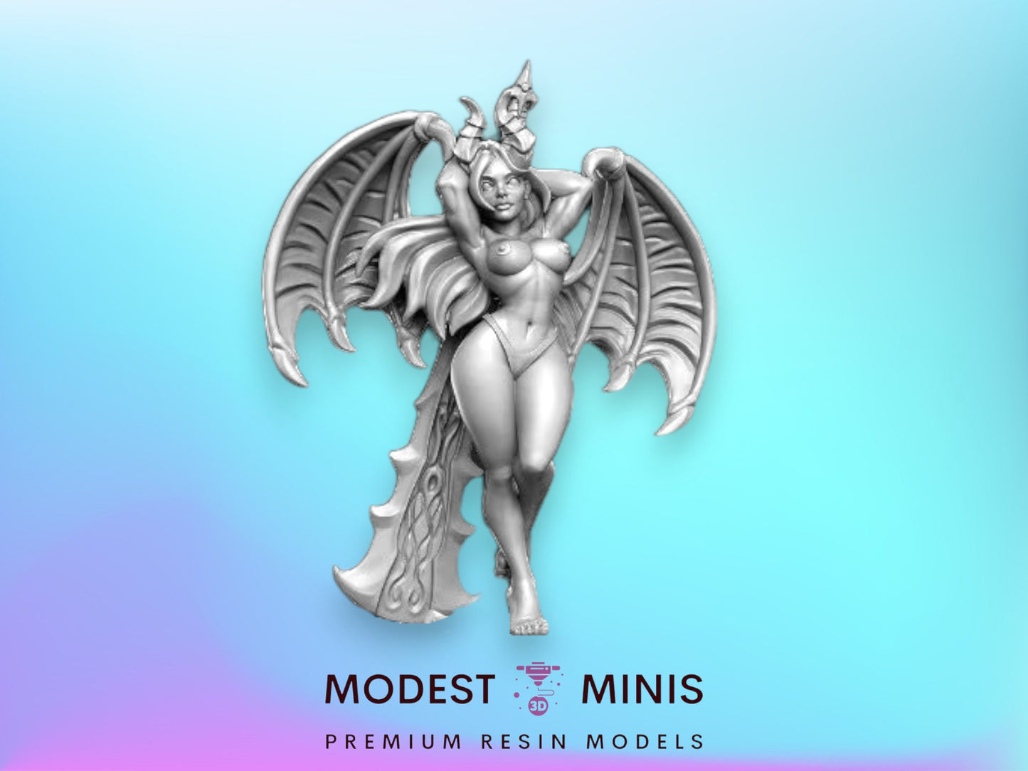 Akisha Pinup Succubus - 32mm Scale DnD Miniature | Dungeons and Dragons | JRPG Mini - RN Estudio