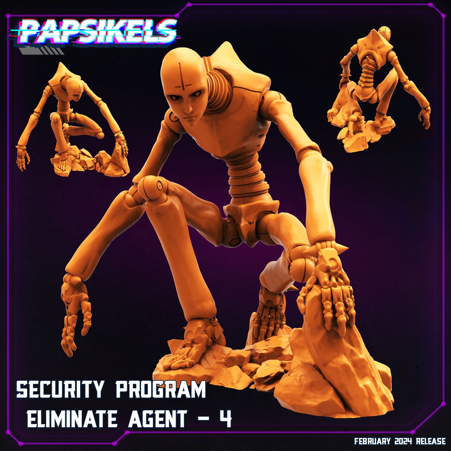 Security Program Eliminate Agent Set - Cyberpunk Miniature  | Papsikels