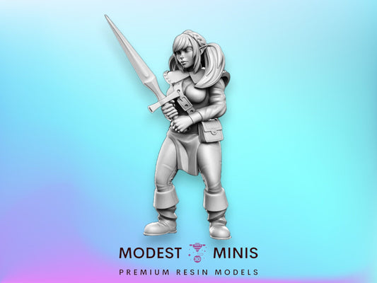 Heroine Quest Elf Female - 28mm 32mm Scale DnD Miniature | Dungeons and Dragons | RN Estudio