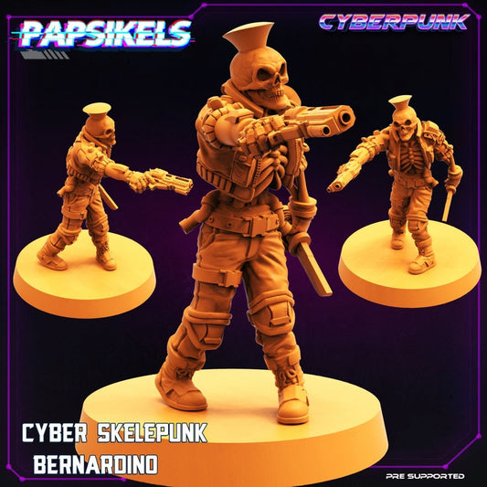 Skelepunk Bernardino - 32mm Scale Alien Miniature  | Batang City Cyberpunk | Papsikels