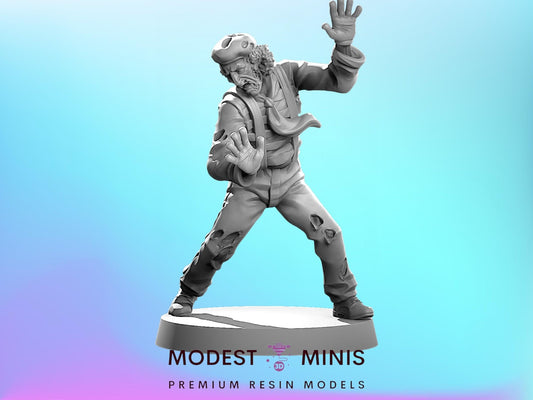 Zombie Mime | 28mm - 100mm Scale Resin Mini | Zombicide  Zombicircus Vaultz
