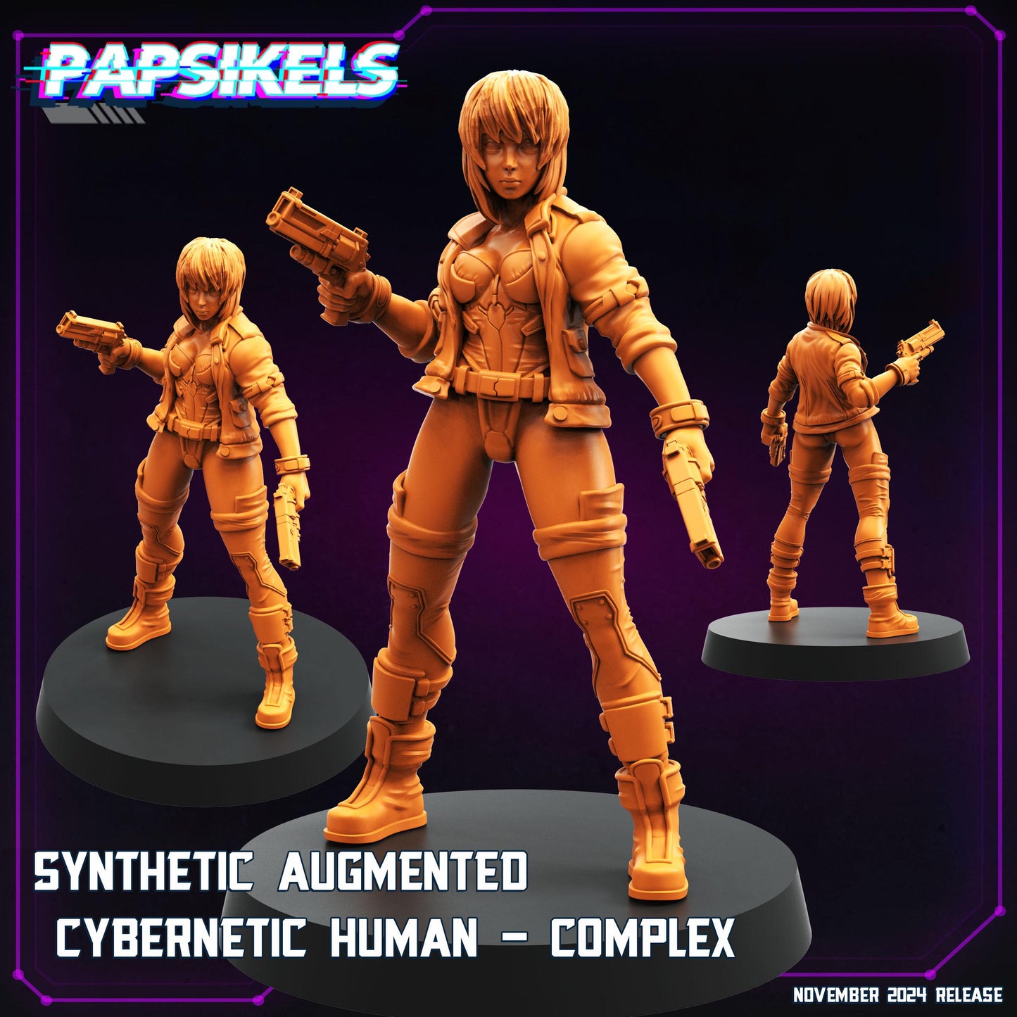 Augmented Cybernetic Humans Set - 28mm 32mm 40mm Scale Cyberpunk Miniature  |  Blade Runner | | Papsikels