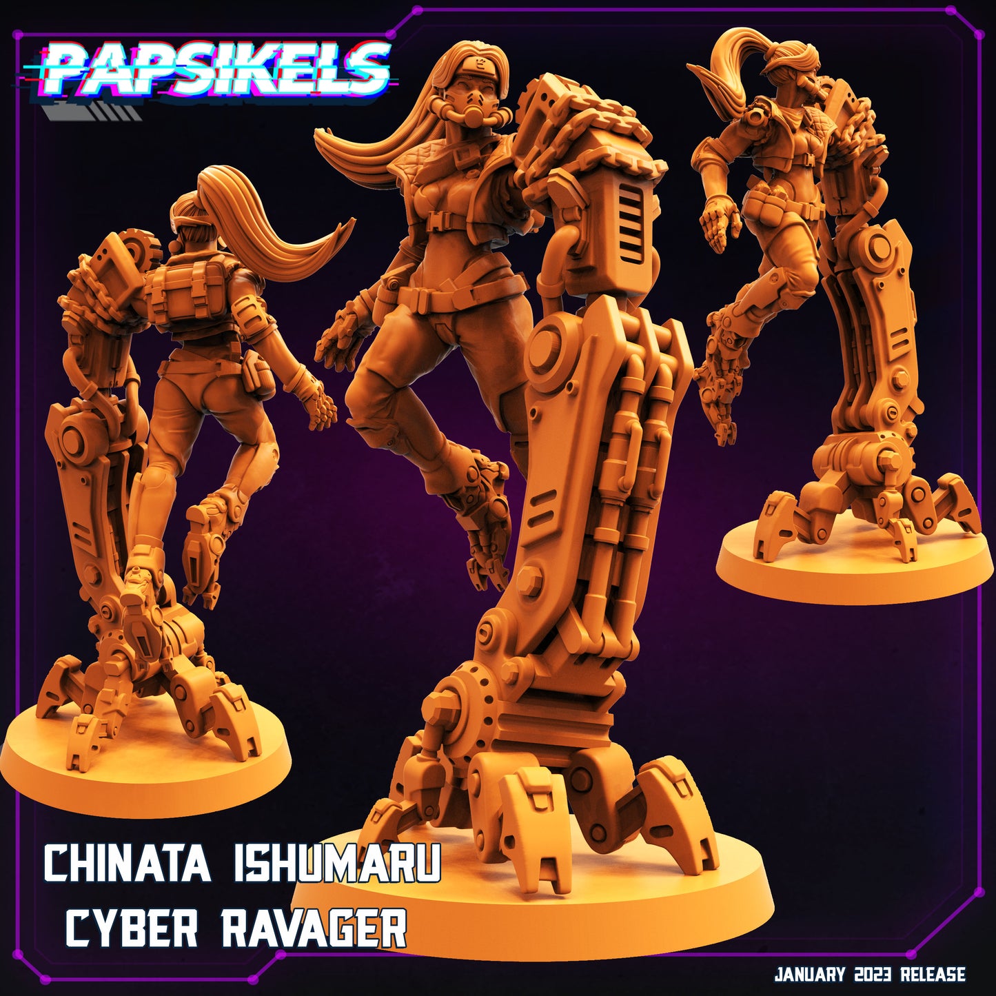 6pc Cyber Ravagers Females Jan 23 - 32mm Scale  | Cyberpunk | Papsikels
