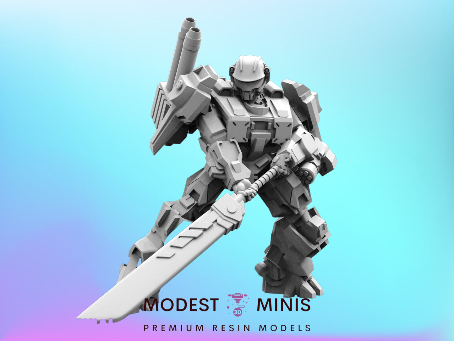 Marine Exo Suit Trooper A - 32mm Scale Miniature | RPG | Sci fi | Cyberpunk | Role Playing | Papsikel