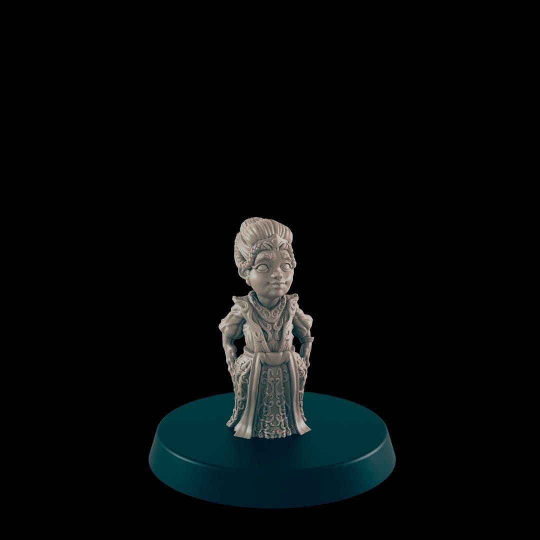 Upper Class Nobles and Kids  | 25mm - 100mm Scale | DnD | EC3D Fantasy Mini | Everyday Folk