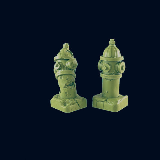 3pc Fire Hydrant Scatter Terrain | 28mm - 54mm Scale | Survivor Terrain | Fantasy Scatter | Sci Fi Terrain | Superhero