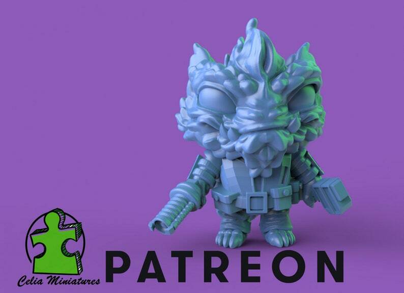 Chibi Engineer Alien - 28mm - 54mm Scale