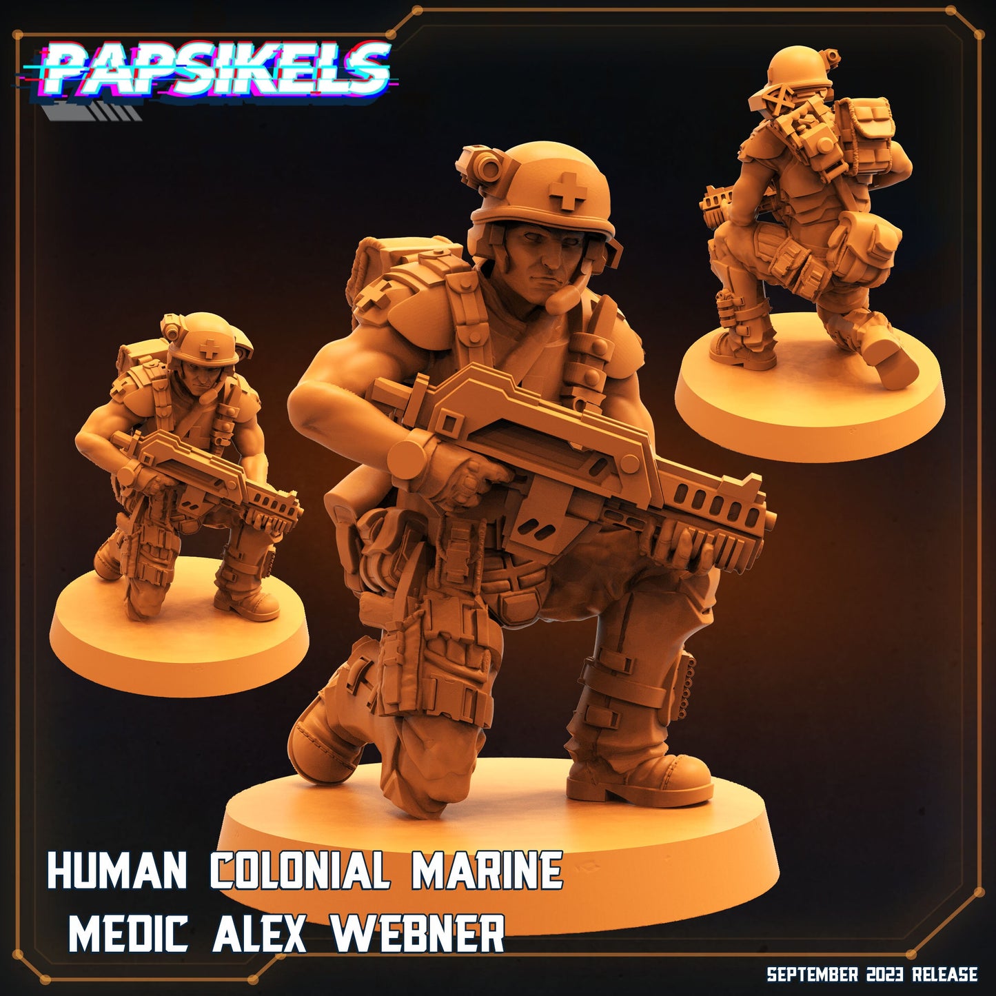 Colonial Marine Medic Alex Webner - 32mm Scale Alien Miniature | RPG | Sci fi | Xeno | Role Playing | DnD | Papsikel