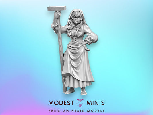 Villager NPC Agnes Female Dyer - 32mm Scale DnD Miniature | Dungeons and Dragons | JRPG Mini - RN Estudio