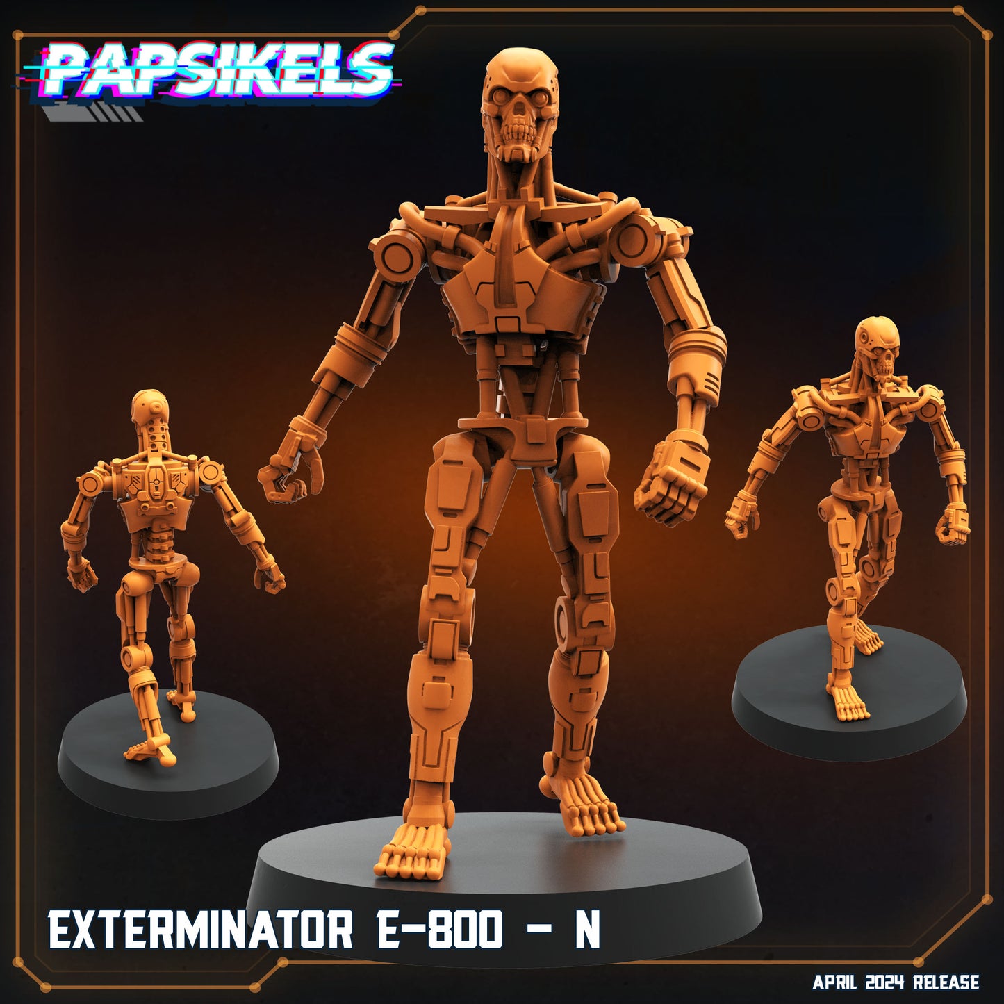 Exterminator E-800 N-P Cyborg - Resin 3D Print Alien Miniature | RPG | Sci fi | Cyberpunk | Role Playing | DnD | Papsikel