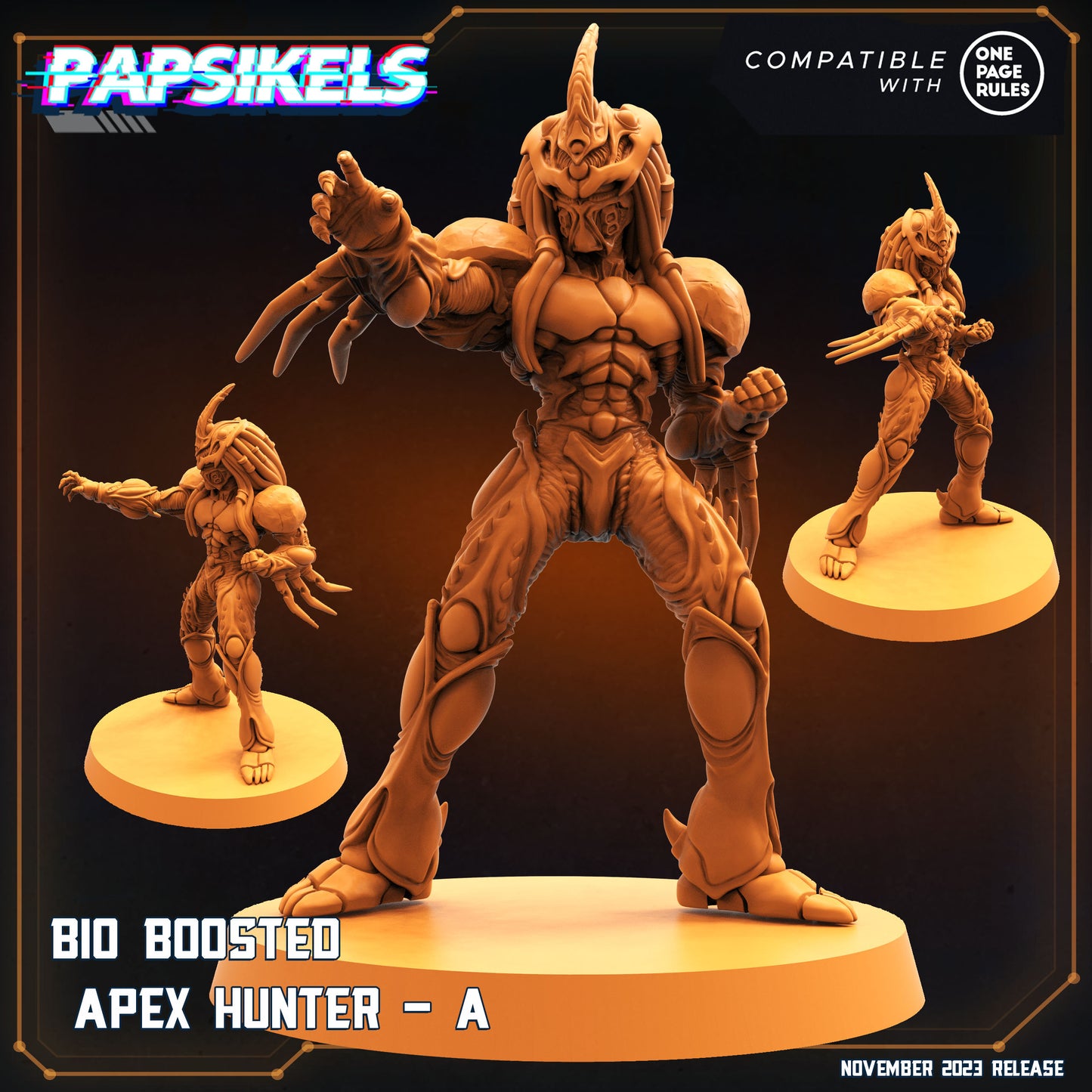 Bio Boosted Apex Skull Hunter - 32mm Scale Alien Miniature | RPG | Sci fi | Cyberpunk | Role Playing | DnD | Papsikel