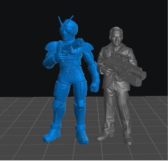 Masked Cyber Rider Orange Set - 28mm 32mm 40mm Scale Cyberpunk Miniature  | Papsikels