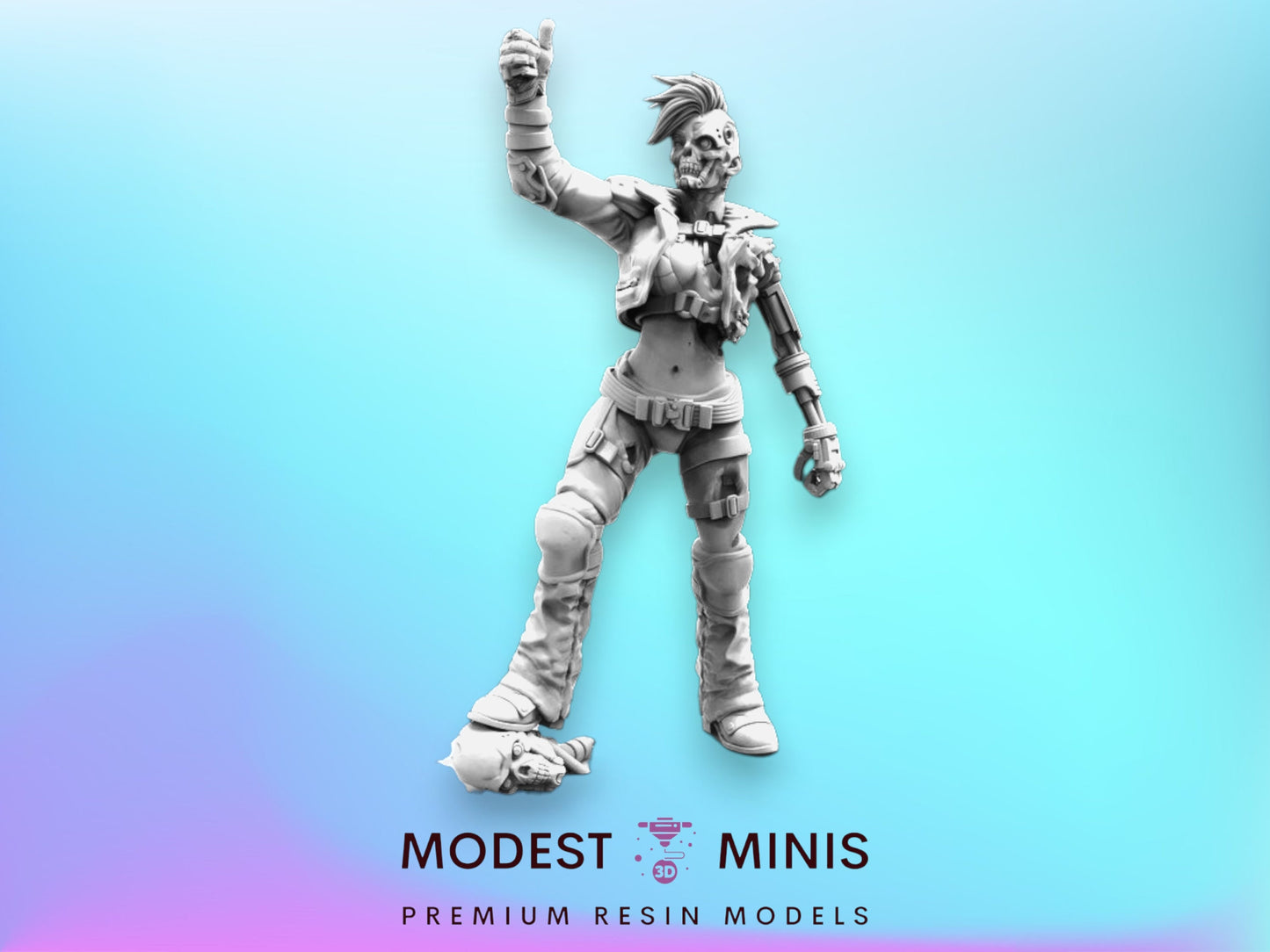 E-900 Heroes Never Die Female Cyborg - Resin 3D Print Alien Miniature | RPG | Sci fi | Cyberpunk | Role Playing | DnD | Papsikel