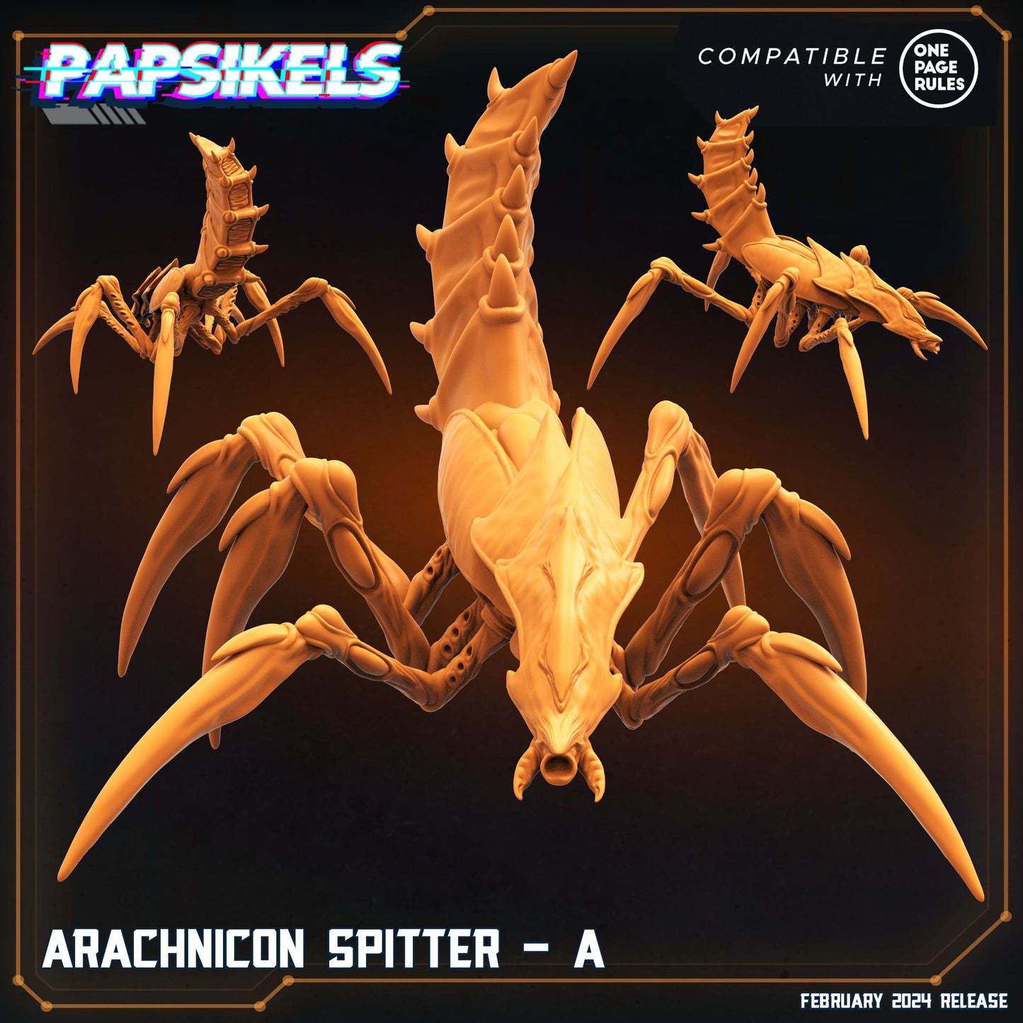 Arachnicon Spitter Set - 32mm Scale Alien Miniature | RPG | Sci fi | Cyberpunk | Role Playing | DnD | Papsikel