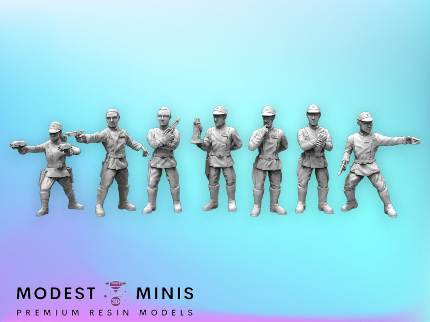 7pc Authority Officers Set - 28mm - 40mm Scale | D&D |  | Star Wars Legion Mini