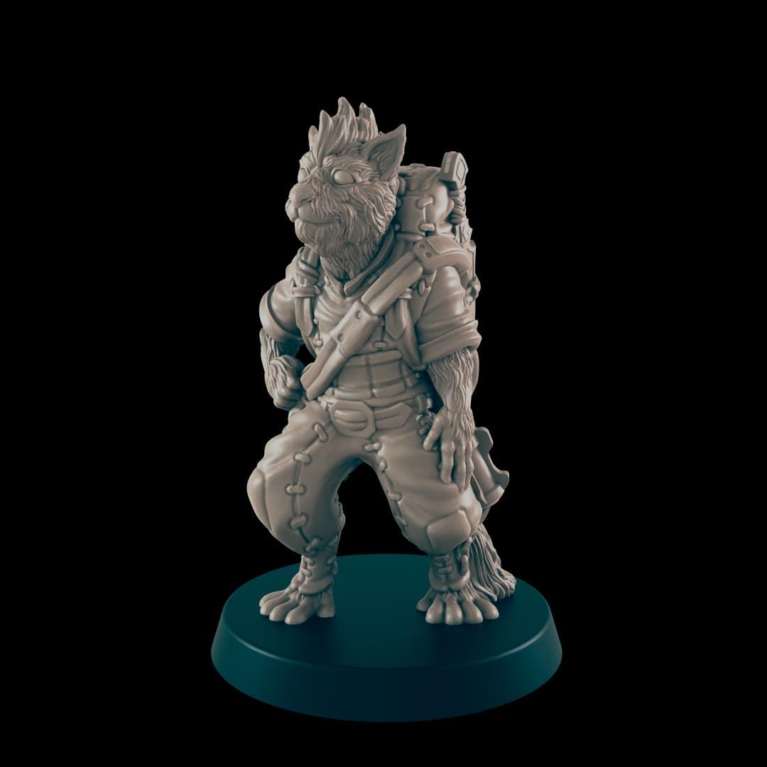 Catfolk Commoners Tabaxi | 25mm - 100mm Scale | DnD | EC3D Fantasy Mini | Everyday Folk